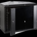 Шкаф настенный угловой, 6U 600x600, стеклянная дверь, черный купить QBS.ru