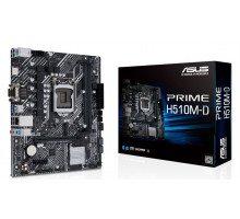 Материнская плата ASUS PRIME H510M-D, LGA1200, H510, 2*DDR4, D-Sub + HDMI, SATA3, Audio, Gb LAN, USB 3.2*4, USB 2.0*6, COM*1, LPT*1 header (w/o cable), mATX ; 90MB17M0-M0EAY0, 3 year