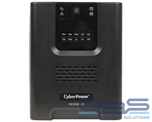 Источник бесперебойного питания CyberPower PR1000ELCD Line-Interactive 1000VA/900W USB/RS-232/EPO/SNMPslot (8 IEC С13) купить QBS.ru