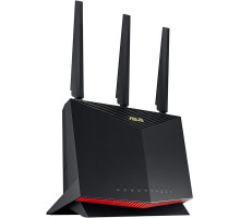 Роутер ASUS RT-AX86U //802.11b/g/n/ac/ax, до 861 + 4804Mbps, 2,4 + 5 gGz, 3 antenna + 1 internal, USB, GBT+2,5GBT LAN ; 90IG05F1-MU2G10