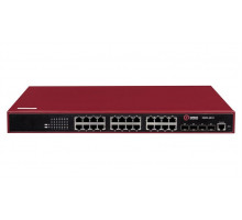  Qtech Управляемый коммутатор уровня L2+ с поддержкой PoE 802.3af/at, 24 порта 10/100/1000BASE-T PoE, 4 порта 100/1000BASE-X SFP, 4K VLAN, 8K MAC адресов, консольный порт, встроенный БП разъем питания