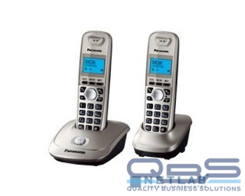 Телефон Panasonic KX-TG2512RUN (платиновый/золотой) {Доп трубка в комплекте,АОН, Caller ID,спикерфон на трубке,полифония} купить QBS.ru