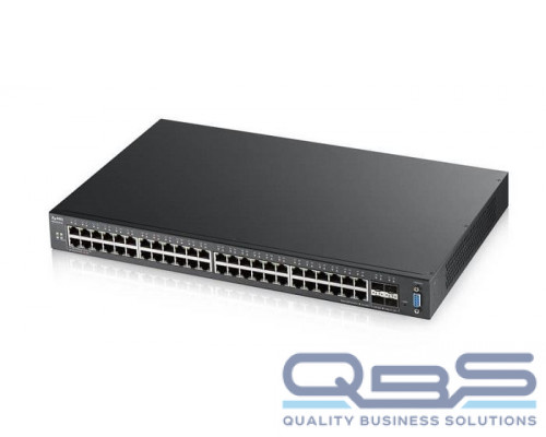 L3 Access коммутатор Zyxel XGS2210-52, rack 19, 48xGE, 4xSFP+, стекируемый (до 2) купить QBS.ru