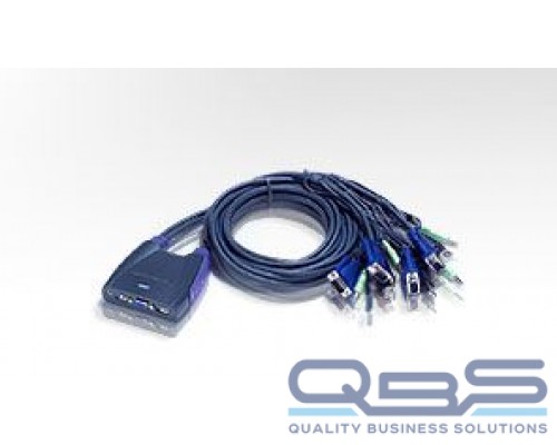 Переключатель электронный ATEN 4-Port USB VGA/Audio Cable KVM Switch (1.8m) купить QBS.ru