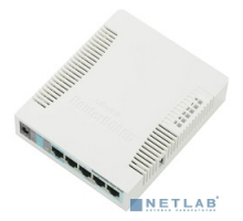 Сетевое оборудование MikroTik RB951G-2HnD Беспроводной маршрутизатор,RouterBOARD 951G-2HnD with 600Mhz CPU,128MB RAM, 5xGbit LAN, built-in 2.4Ghz 802b/g/n 2x2 two chain wireless with integrated antennas, plastic case, PSU