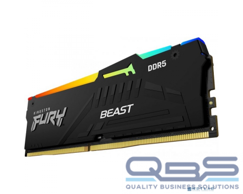 Модуль памяти Kingston 16GB 6000MT/s DDR5 CL40 DIMM FURY Beast RGB KF560C40BBA-16 купить QBS.ru