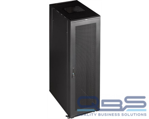 Шкаф 19 Business, 42U 800x1200, черный, передняя дверь стекло, задняя дверь распашная металл купить QBS.ru