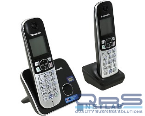 Телефон Panasonic KX-TG6812RUB Радиотелефон черный (2 трубки с ЖК диспл., DECT) купить QBS.ru