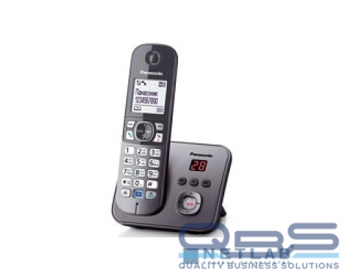 Телефон Panasonic KX-TG6821RUM (серебристый металлик) {Беспроводной DECT,автоответчик,определитель номера,телефонный справочник 120 зап.} купить QBS.ru