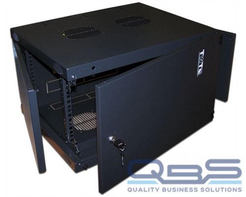 Шкаф настенный Next, 9U 550x450, металлическая дверь, черный купить QBS.ru