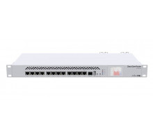 Маршрутизатор MikroTik Cloud Core Router 1016-12G with Tilera Tile-Gx16 CPU (16-cores, 1.2Ghz per core), 2GB RAM, 12xGbit LAN, RouterOS L6, 1U rackmount case, Dual PSU, LCD panel, r2 version