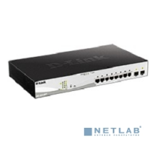 Сетевое оборудование D-Link DGS-1210-10MP/FL1A Управляемый L2 коммутатор с 8 портами 10/100/1000Base-T и 2 портами 1000Base-X SFP (8 портов PoE 802.3af/at, PoE-бюджет 130 Вт)