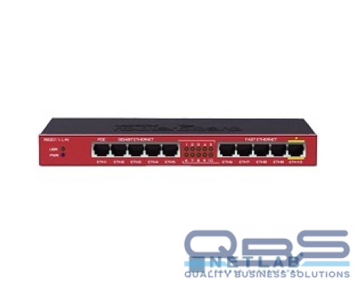Сетевое оборудование MikroTik RB2011iL-IN Маршрутизатор 5UTP 10/100Mbps + 5UTP 10/100/1000Mbps купить QBS.ru