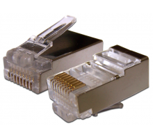  Коннектор RJ45 STP 8P8C, универсальный, для толстого кабеля, cat.6, 100 шт.