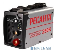 Ресанта Сварочное оборудование, Инверторы Ресанта САИ 250К 65/38 Сварочный аппарат компакт 65/38 {154В-242В, макс.7,7кВт, 10А-250А, ПВ 70%, напр. холостого хода 80В, напр. 29В, макс. диаметр электрода 6,мм, 4,1кг} 4606059018896