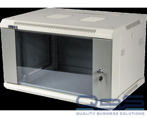 Шкаф настенный серии Pro, 9U 600x600, стеклянная дверь купить QBS.ru