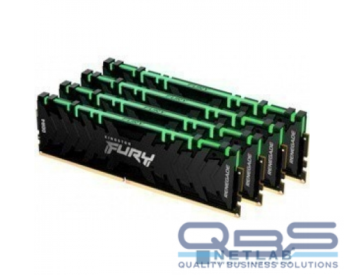 Модуль памяти Kingston DRAM 64GB 3200MHz DDR4 CL16 DIMM (Kit 4x16Gb) FURY Renegade RGB KF432C16RB1AK4/64 купить QBS.ru