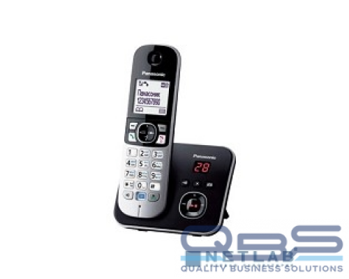 Телефон Panasonic KX-TG6821RUB  (черный) {Беспроводной DECT,автоответчик,определитель номера,телефонный справочник 120 зап.} купить QBS.ru