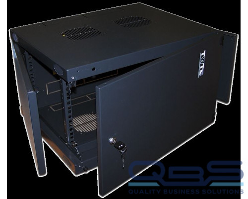 Шкаф настенный Next, 9U 550x600, металлическая дверь, черный купить QBS.ru