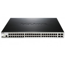 Коммутатор D-Link DGS-1210-52P/ME/B1A, PROJ L2 Managed Switch with 48 10/100/1000Base-T ports and 4 1000Base-X SFP ports  (8 PoE ports 802.3af/802.3at (30 W), 16 PoE ports 802.3af (15,4 W), PoE Budget 193 W).16