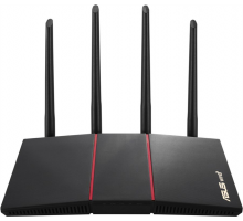 Роутер ASUS RT-AX55 // 802.11b/g/n/ac/ax, до 574 + 1201Mbps, 2,4 + 5 gGz, 4 antenna, GBT LAN ; 90IG06C0-BU9100