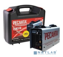 Ресанта Сварочное оборудование, Инверторы Ресанта САИ 220 65/22 Сварочный аппарат инверторный в кейсе 65/22 {154В-242В, макс.6,6кВт, 10А-220А, ПВ 70%, напр. холостого хода 80В, напр. 28В, макс. диаметр электрода 5мм, 4,9 кг}