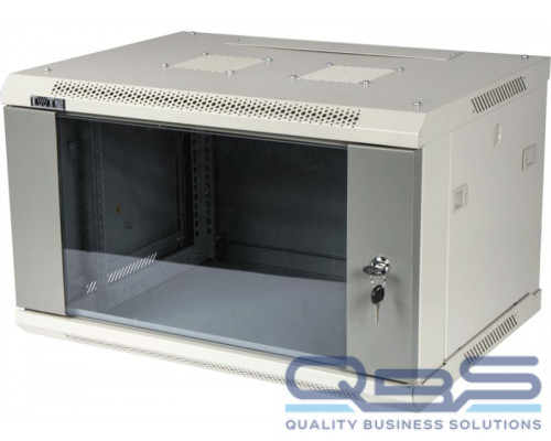 Шкаф настенный серии Pro, 12U 600x450, стеклянная дверь купить QBS.ru