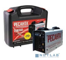 Ресанта Сварочное оборудование, Инверторы Ресанта САИ 250 65/23 Сварочный аппарат инверторный в кейсе 65/23 {154В-242В, макс.7,7кВт, 10А-250А, ПВ 70%, напр. холостого хода 80В, напр. 29В, макс. диаметр электрода 6,мм, 5 кг}