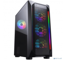 Корпуса Cougar MX410 Mesh-G RGB, 4x 120mm ARGB fan + HUB, без БП, боковое окно, чёрный, ATX