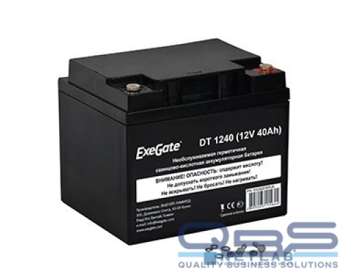 батареи Exegate EX282976RUS Аккумуляторная батарея DT 1240 (12V 40Ah, под болт М5) купить QBS.ru