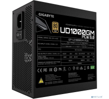 блок питания  Блок питания Gigabyte ATX 1000W GP-UD1000GM 80+ gold (24+4+4pin) APFC 120mm fan 8xSATA Cab Manag RTL