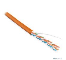 Неэкранированная витая пара Hyperline UUTP4-C5E-S24-IN-PVC-OR-305 (305 м) Кабель витая пара, неэкранированная U/­UTP, категория 5e, 4 пары (24 AWG), одножильный (solid), PVC, -20°C – +75°C, оранжевый