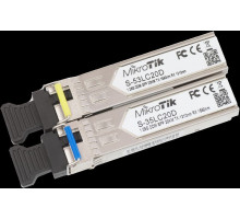 Трансивер MikroTik Pair of SFP modules, S-35LC20D (1.25G SM 20km T1310nm/R1550nm, Single LC-connector) + S-53LC20D (1.25G SM 20km T1550nm/R1310nm, Single LC-connector)
