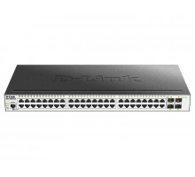 Коммутатор D-Link DGS-3000-52L/B, L2 Managed Switch with 48 10/100/1000Base-T ports and 4 1000Base-X SFP  ports.16K Mac address, 802.3x Flow Control, 4K of 802.1Q VLAN, VLAN Trunking, 802.1p Priority Queues, Tr
