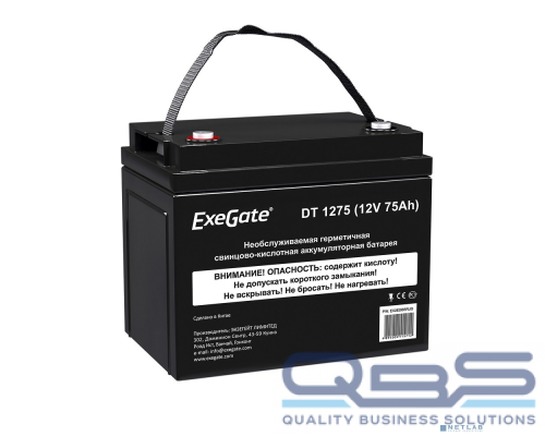 батареи Exegate EX282983RUS Аккумуляторная батарея DT 1275 (12V 75Ah, под болт М6) купить QBS.ru