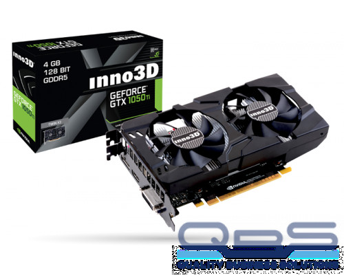Видеокарта INNO3D GTX 1050 Ti Twin X2//GTX1050Ti, HDMI, DP, DVI, 4G,D5 купить QBS.ru