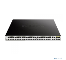 Сетевое оборудование D-Link DGS-1210-52MP/FL1A Управляемый L2 коммутатор с 48 портами 10/100/1000Base-T и 4 комбо-портами 100/1000Base-T/SFP (48 портов PoE 802.3af/at, PoE-бюджет 370 Вт)