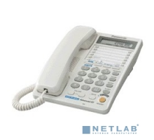 Телефон Panasonic KX-TS2368RUW (белый) {2 линии, конференц-связь, спикер., 30 номеров памяти, ЖКД, Flash, часы }