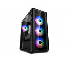 Корпус Deepcool MATREXX 50 ADD-RGB 4F без БП, боковое окно (закаленное стекло), 3xRGB LED 120мм вентилятора спереди и 1xRGB LED 120мм вентилятор сзади, черный, ATX