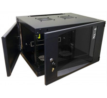  Шкаф настенный Next, 6U 550x450, стеклянная дверь, черный