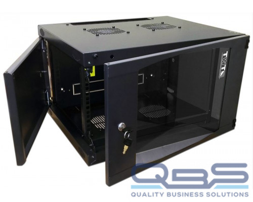 Шкаф настенный Next, 6U 550x450, стеклянная дверь, черный купить QBS.ru