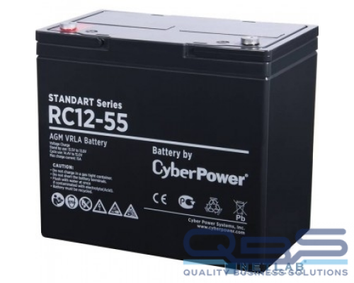 батареи/комплектующие к ИБП CyberPower Аккумулятор RC 12-55 12V/55Ah купить QBS.ru