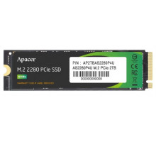 Твердотельный накопитель Apacer SSD AS2280P4U 2TB M.2 2280 PCIe Gen3x4, R3500/W3000 Mb/s, 3D NAND, MTBF 1.8M, NVMe, 1300TBW, Retail, 5 years (AP2TBAS2280P4U-1)