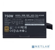 Блок питания Power Supply Cooler Master MWE Bronze, 750W, ATX, 120mm, 8xSATA, 4xPCI-E(6+2), APFC, 80+ Bronze MPE-7501-ACAAB-EU