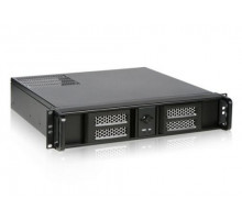 Корпус серверный 2U Procase PA239-B-0 Rack server case, полностью алюминевый, черный, без блока питания, глубина 390мм, MB 9.6"x9.6"