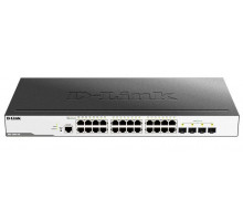 Коммутатор D-Link DGS-3000-28L/B1A, L2 Managed Switch with 24 10/100/1000Base-T ports and 4 1000Base-X SFP ports.16K Mac address, 802.3x Flow Control, 4K of 802.1Q VLAN, VLAN Trunking, 802.1p Priority Queues, T