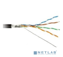 Экранированная витая пара (бухты) Hyperline FTP4-C5E-SOLID-OUTDOOR-40-500 (FUTP4-C5E-S24-OUT-PE-BK-500) Кабель FTP (F/UTP), кат. 5e, 4 пары, (500м), (24 AWG),  (solid), экран - фольга, для внешней прокладки (+60 C - -40 C), PE