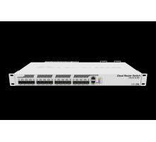Коммутатор MikroTik Cloud Router Switch 317-1G-16S+RM with 800MHz CPU, 1GB RAM, 1xGigabit LAN, 16xSFP+ cages, RouterOS L6 or SwitchOS (dual boot), passive cooling 1U rackmount enclosure, Dual redundant PSU