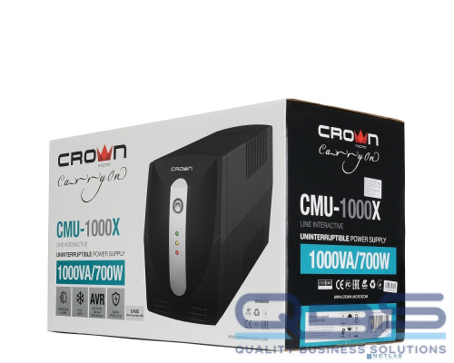ИБП CROWN ИБП CMU-1000X {1000VA/700w; Line Interactive;3 х EURO; 12V7AH х 2} купить QBS.ru