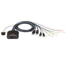 Квм переключатель ATEN 2-Port USB DisplayPort Cable KVM Switch with Remote Port Selector